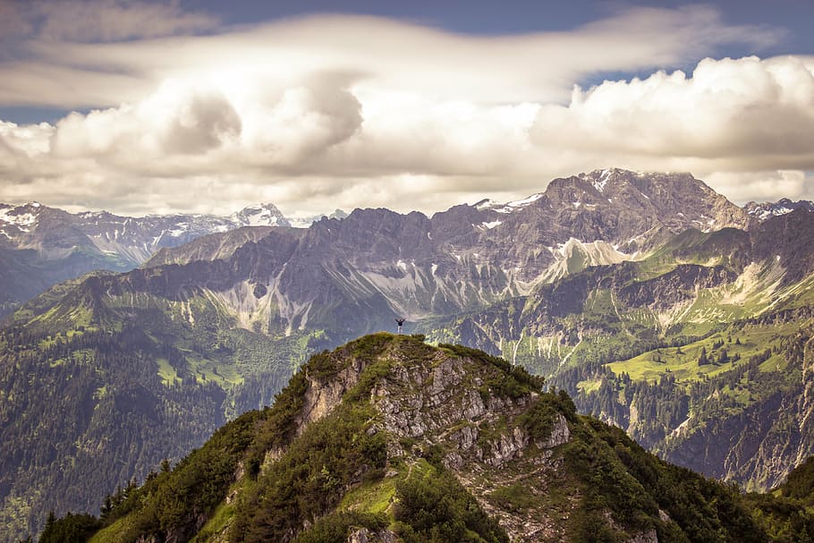 mountain range, clouds, alpine, iseler, oberjoch, allgäu, bad hindelang, mountain, hiking, summit