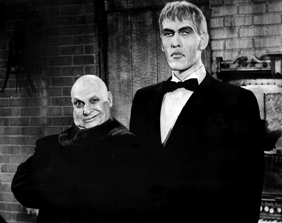 black suit jacket, jackie coogan, ted cassidy, actor, television, retro, series, sitcom, addams family, fester