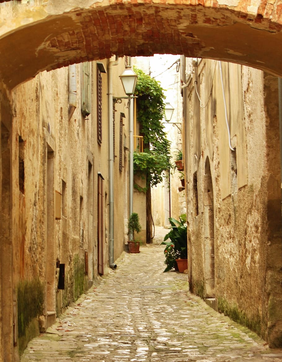 通路, 路地, 旧市街, 孤独, イタリア, 通り, 建築, ヨーロッパ, 古い, 狭い
