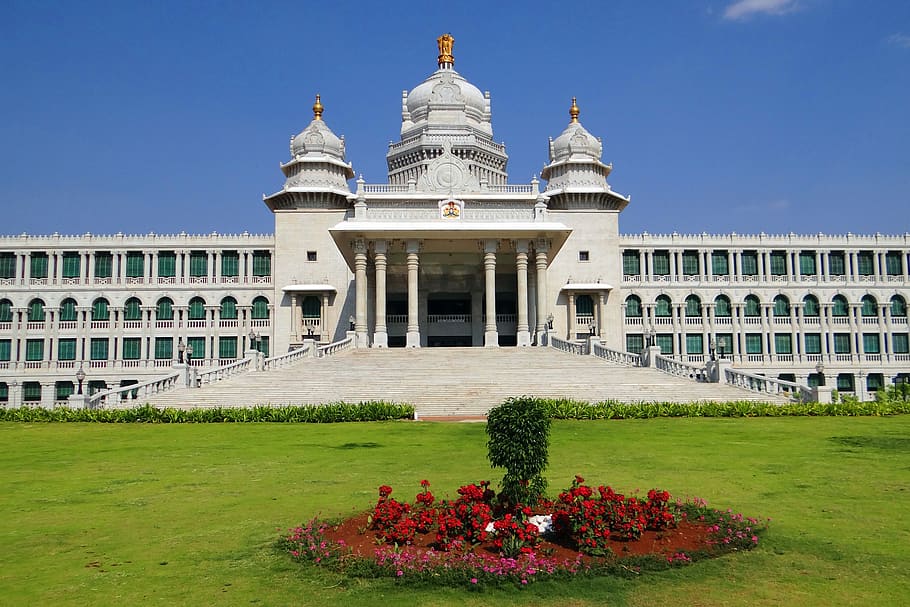 suvarna vidhana soudha, belgaum, legislative building, architecture, karnataka, building, legislature, garden, india, plant