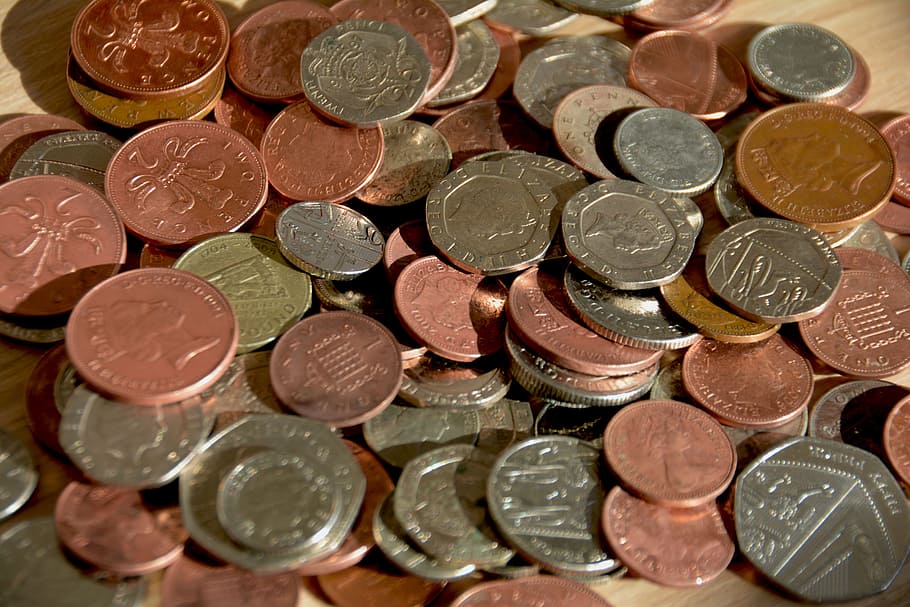 coleções de moedas de cor prata e cobre, dinheiro, moedas, finanças, moeda, financeiro, banco, riqueza, rico, poupança