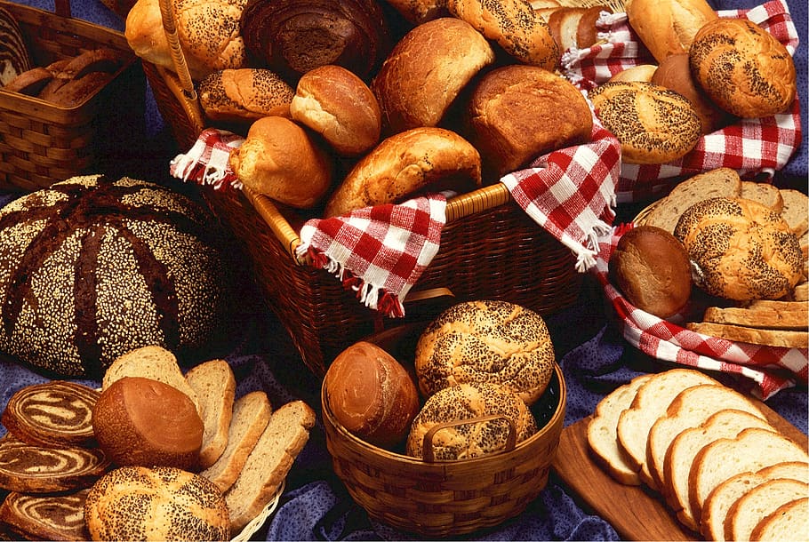 pães, pãezinhos, assados, grãos, fermento, sanduíche, saboroso, trigo, marrom, centeio