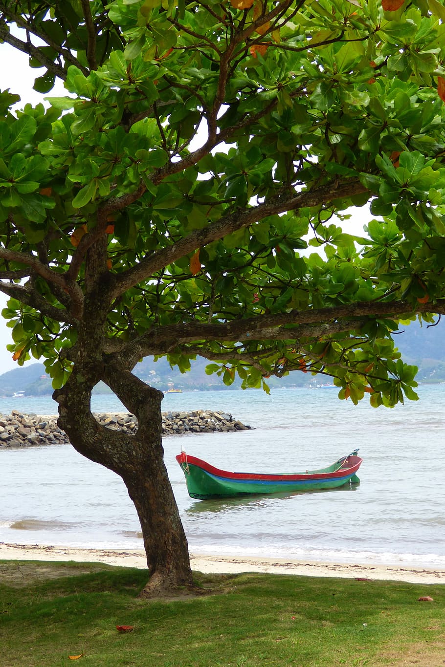 Beautiful, Island, Boat, Tranquility, beautiful island, mar, tree, outdoors, day, sea