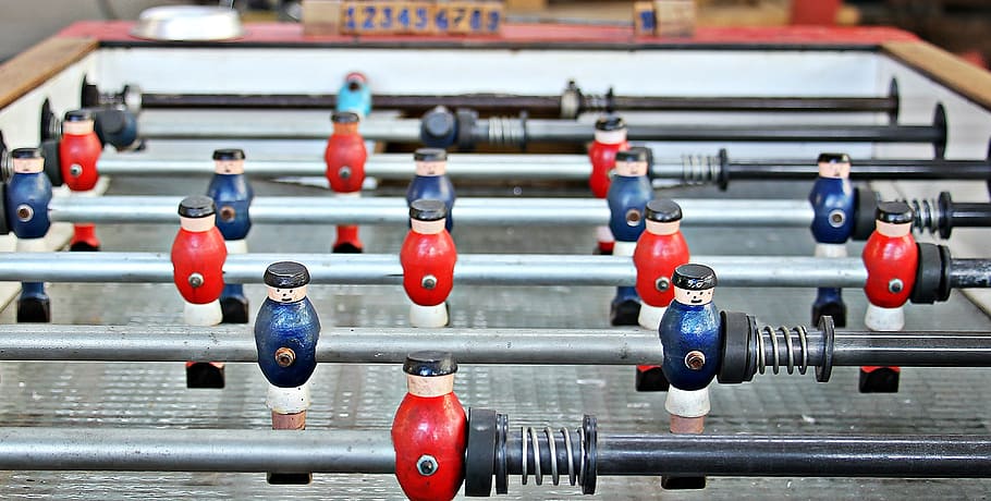 Kicker, Table Football, Foosball, foosball table, game device, sport, football sports, fun, game characters, game table