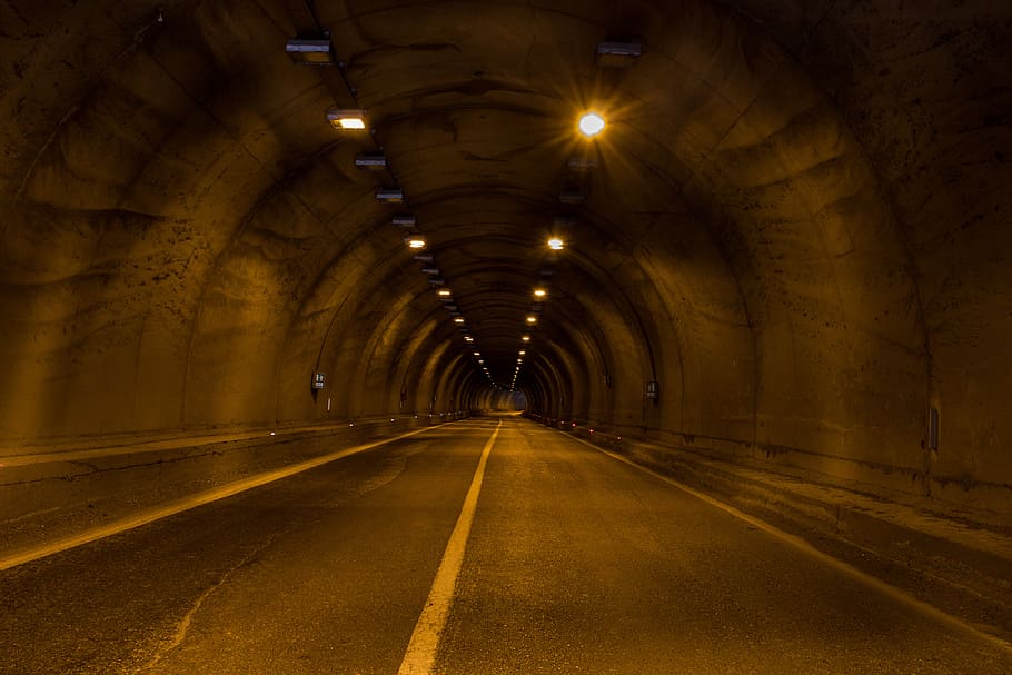 yenice tunnel, tunnel, light, road, highway, dark, tube, travel, direction, the way forward