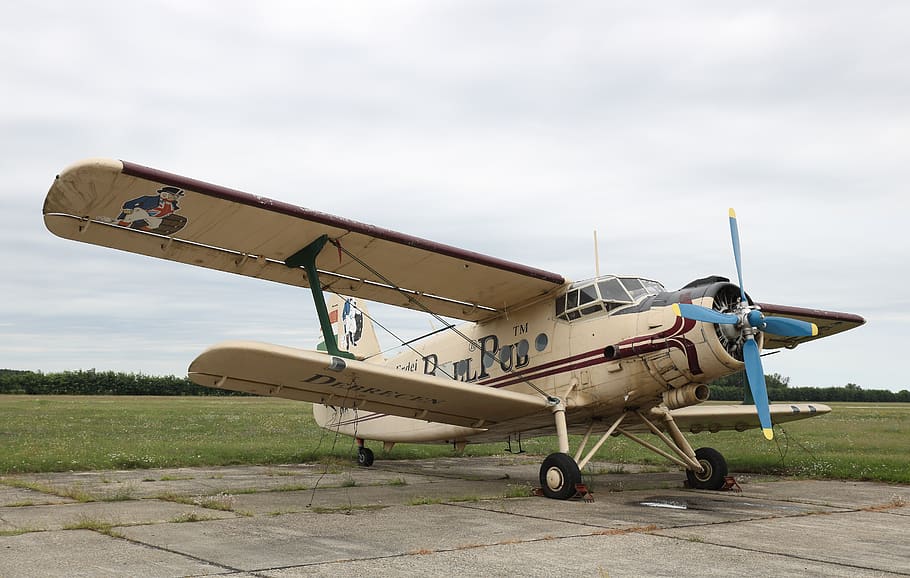 antonov, an-2, biplane, plane, aeroplane, airplane, hungary, propellor, radial engine, old