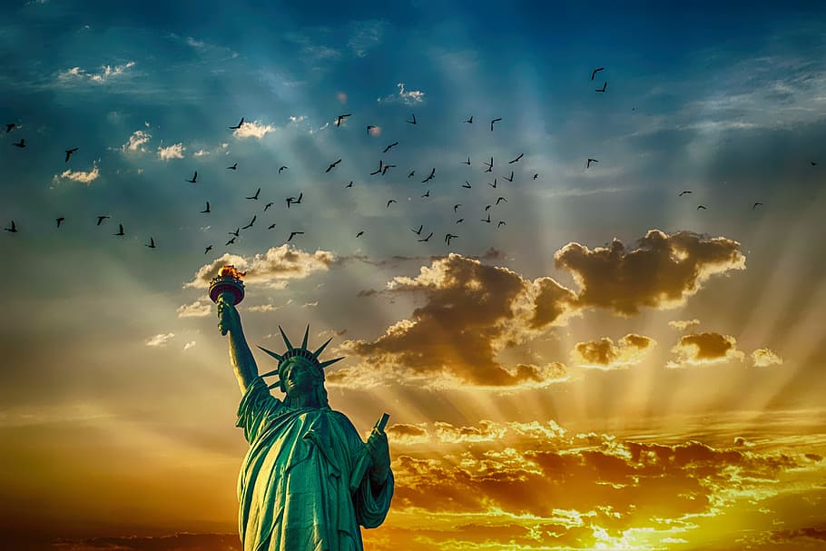 Patung Liberty, Liberty, Monument, Landmark, monumen, amerika, amerika serikat, arsitektur, kemerdekaan, patung