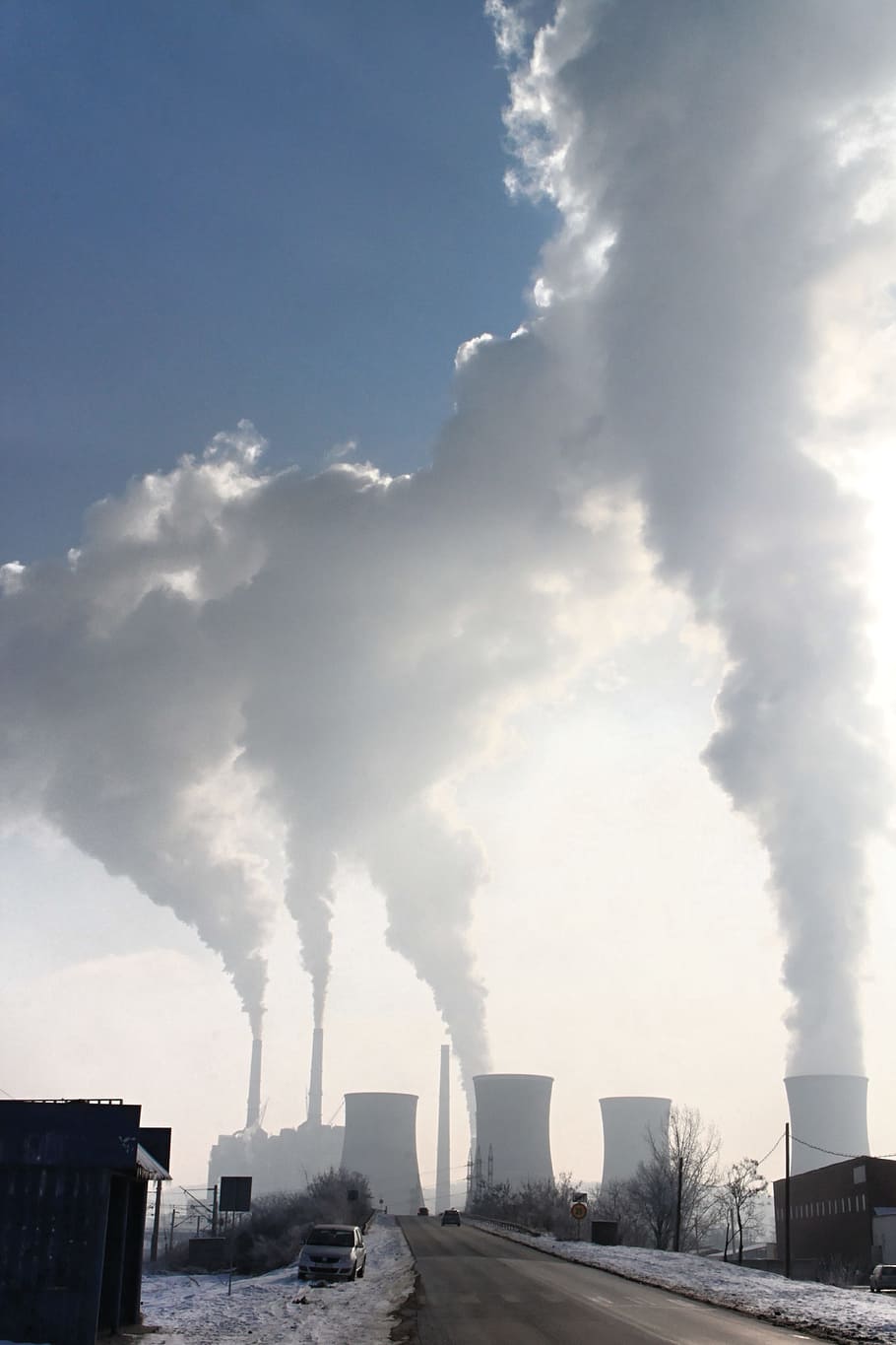 工場の建物, 放出, 煙, 汚染, スタック, 排出, 産業, 蒸気, 工場, 環境