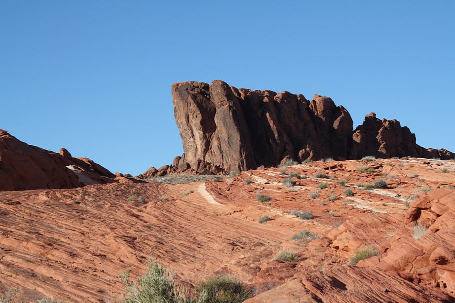 usa, nevada, valley of fire, rock, rock formation, sky, rock - object, solid, tranquil scene, scenics - nature