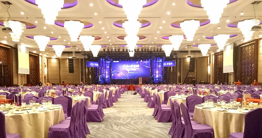 hotel, luxurious, the wedding, seat, lighting equipment, illuminated, indoors, chair, event, arts culture and entertainment