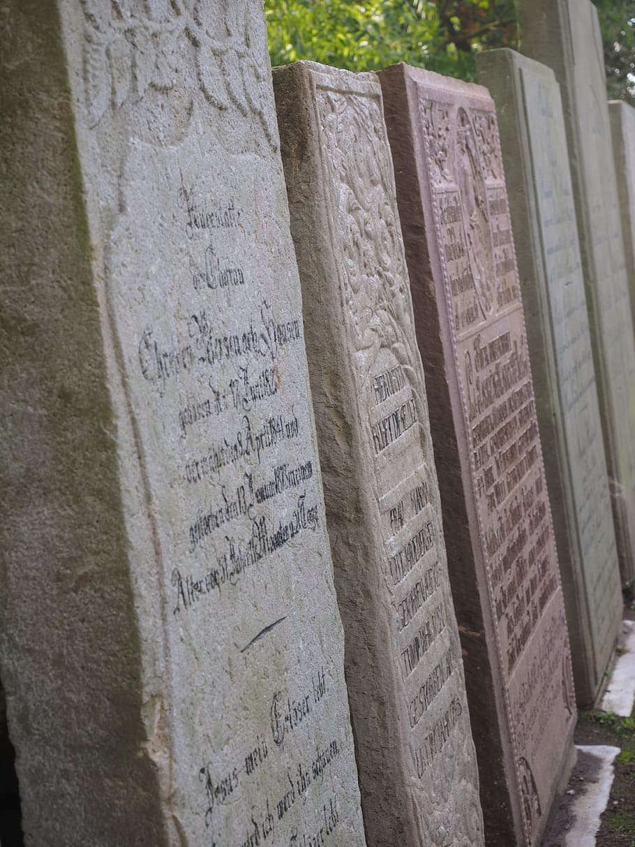 grave stones, grave slabs, grave steles, steles, past, tomb, last calm, resting place, cemetery, the cemetery of st severin
