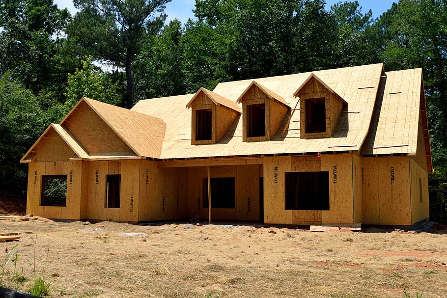 home construction, wood, home, construction, house, new, build, architecture, building, estate