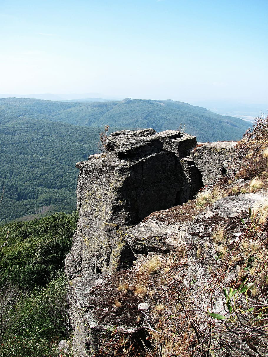 Roca, vista, naturaleza, paisaje, rocas, montañas, escalada, vista superior, Polonia, panorama