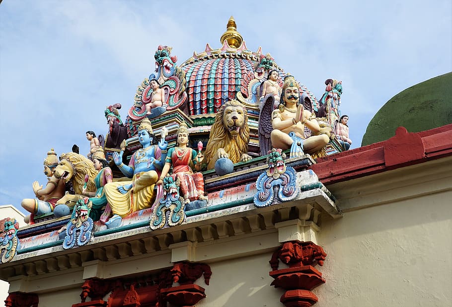 sculpture, temple, statue, religion, travel, dragon, art, ornament, sky, architecture