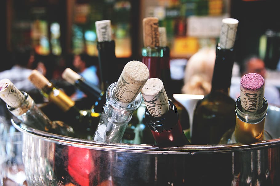 shot, wine bottles, corks, Closeup, food/Drink, party, wine, alcohol, drink, bottle