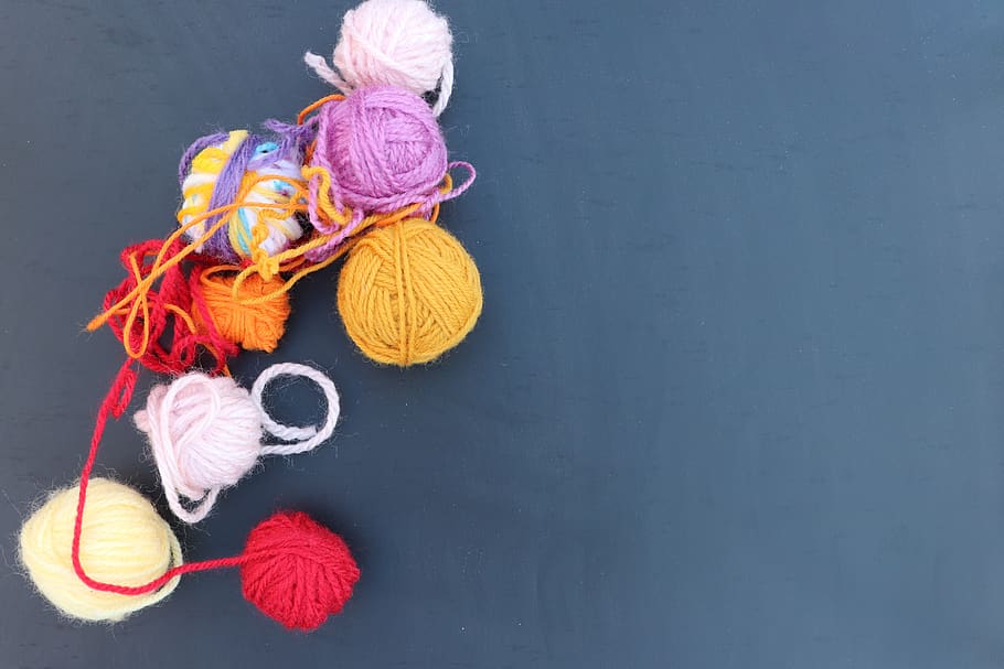 desktop background, color, wool, knitting, hooks, crafts, craft, art and craft, ball of wool, creativity
