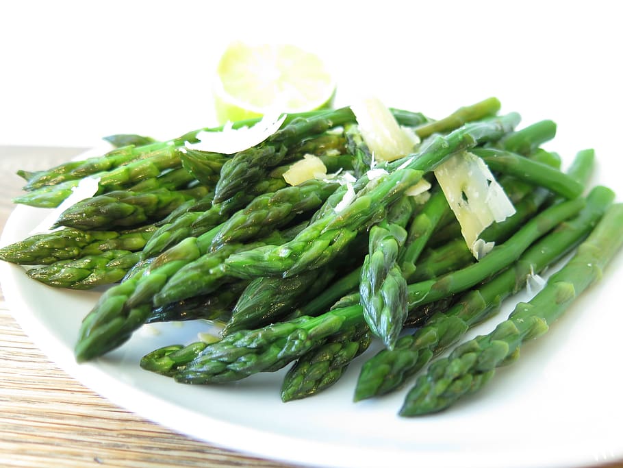 Asparagus, Eat, Green, Spring, Court, green, spring, vegetarian, parmesan, plate, healthy