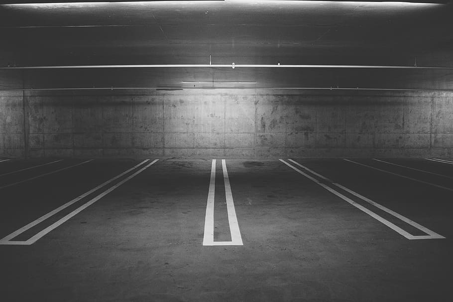 empty parking lot, parking deck, parking, car park, deck, garage, city, urban, parking lot, transportation