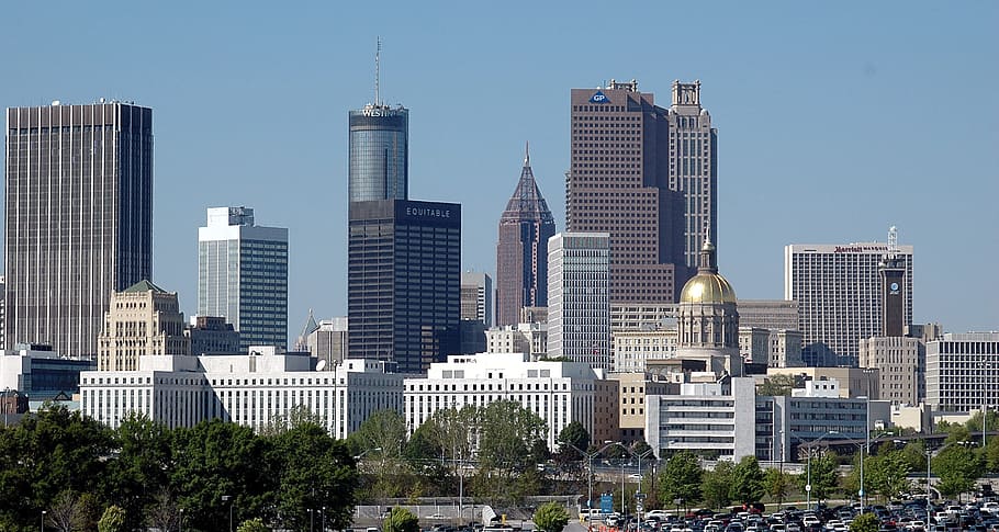 Atlanta, Geórgia, Paisagem urbana, Cidade, EUA, centro da cidade, arquitetura, américa, ponto de referência, distrito
