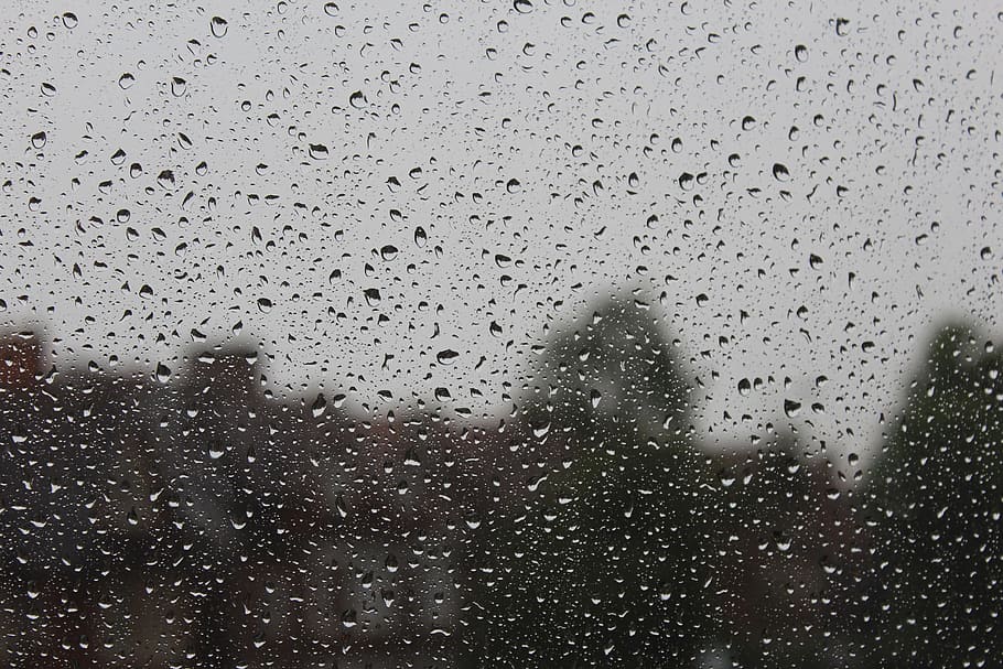 Raindrops, Window, Weather, Drop, rain, water, wet, transparent, droplet, drip
