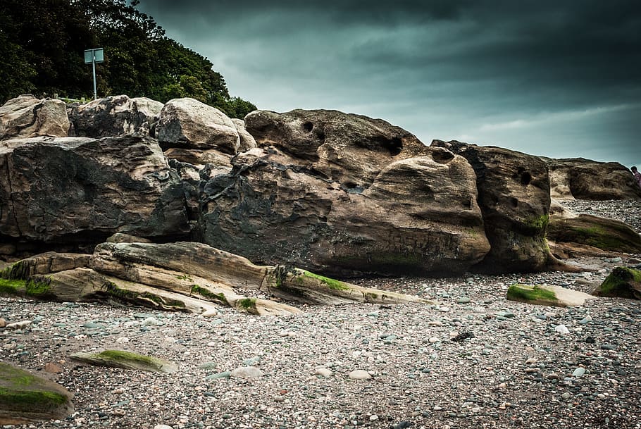 Beach, Scotland, Dragon, Stones, the stones, nature, landscape, rock - Object, no People, cloud - Sky
