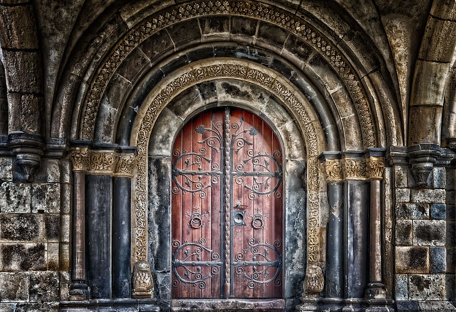 puerta cerrada marrón, objetivo, puerta, entrada, portal, puerta vieja, viejo, acceso, admisión, cerrado