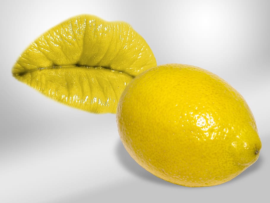 yellow, lemon fruit, lipstick, Lemon, fruit, food, delicious, benefit from, fruits, lips