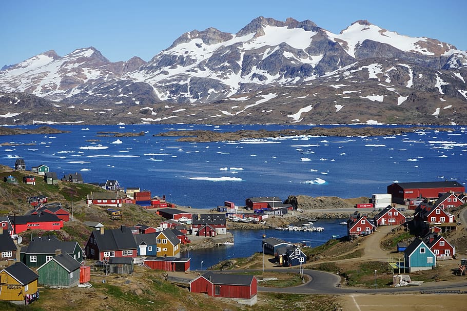assorted-color house lot, daytime, Tasiilaq, Greenland, tasiilaq, greenland, east greenland, place, ice, mood, fjord