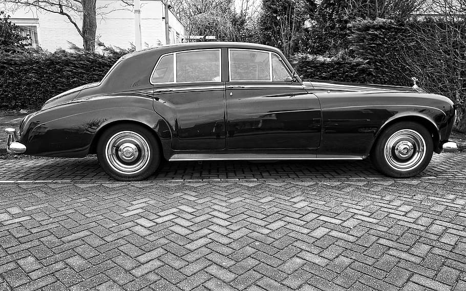rolls royce, rolls royce klasik, rolls royce hitam, gulungan, mobil vintage, mobil mewah, mobil, retro, kendaraan, transportasi
