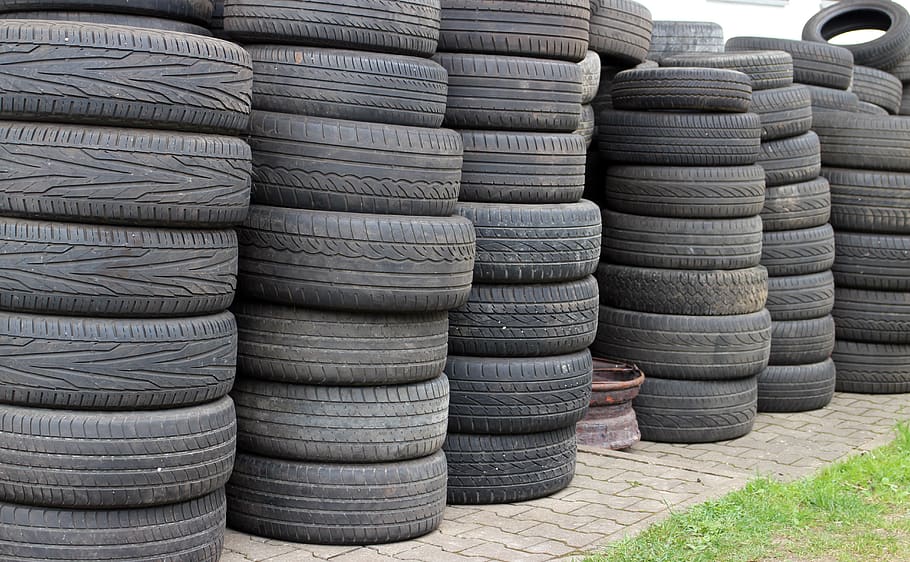 maduro, pneus de automóveis, armazenamento, estoque, descarte, meio ambiente, reciclagem, pilha, pneu, grande grupo de objetos