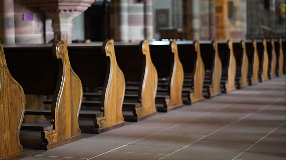 church, pew, church pews, chapel, wood, architecture, religion, nave, in a row, indoors