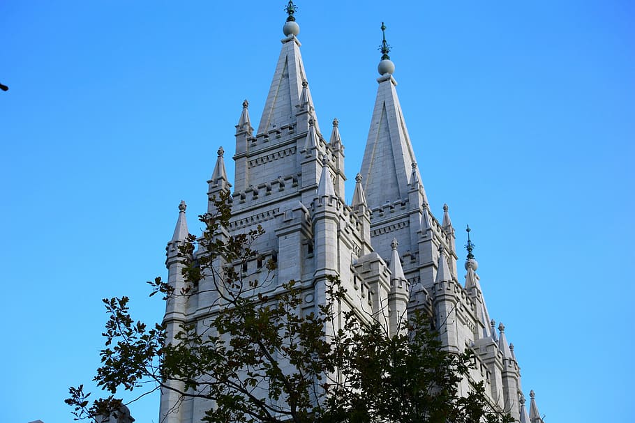edificio de concreto gris, mormón, templo, torre, mormonismo, iglesia, religión, arquitectura, santos, utah