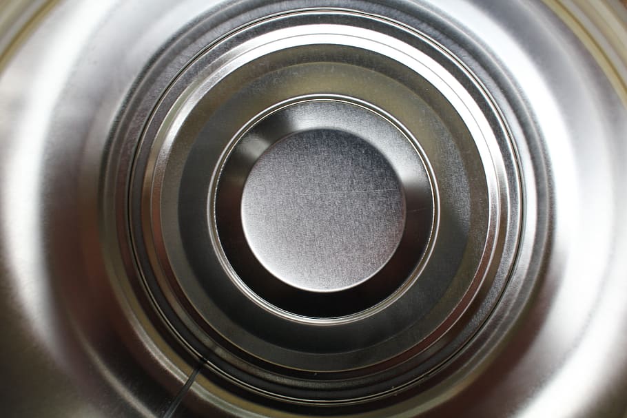 tin, can, circles, metal, container, metallic, packaging, cylinder, design, shiny