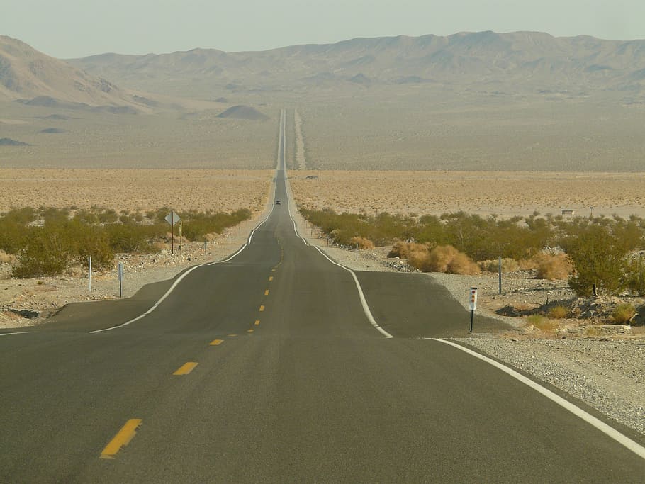 one, point perspective photo, road, straight road, route, america, usa, dom, straight, away
