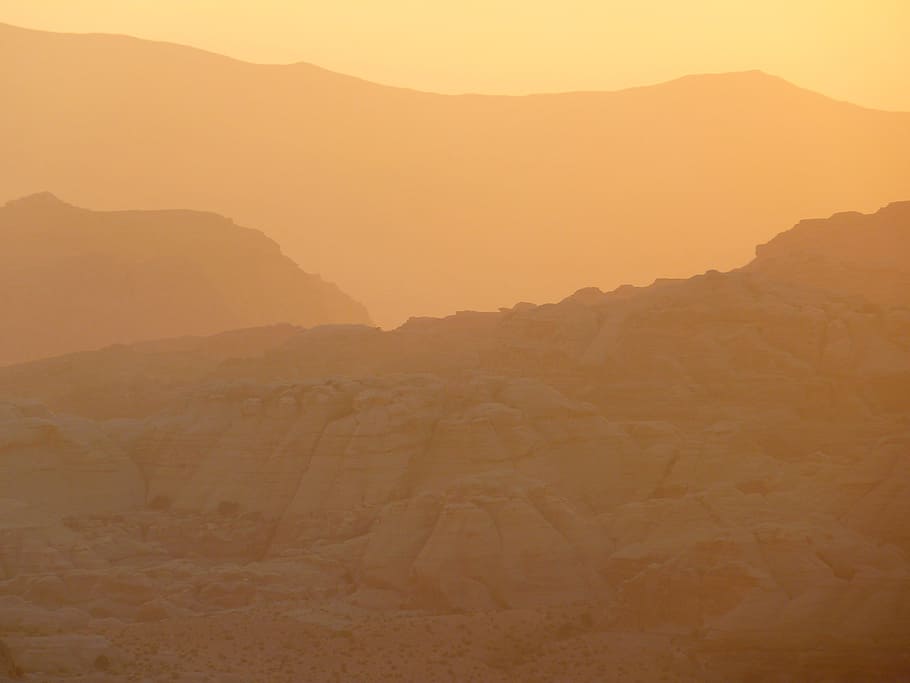 Petra, Jordania, Vacaciones, Viajes, oriente medio, tormenta de arena, luz de fondo, romance, abendstimmung, sol