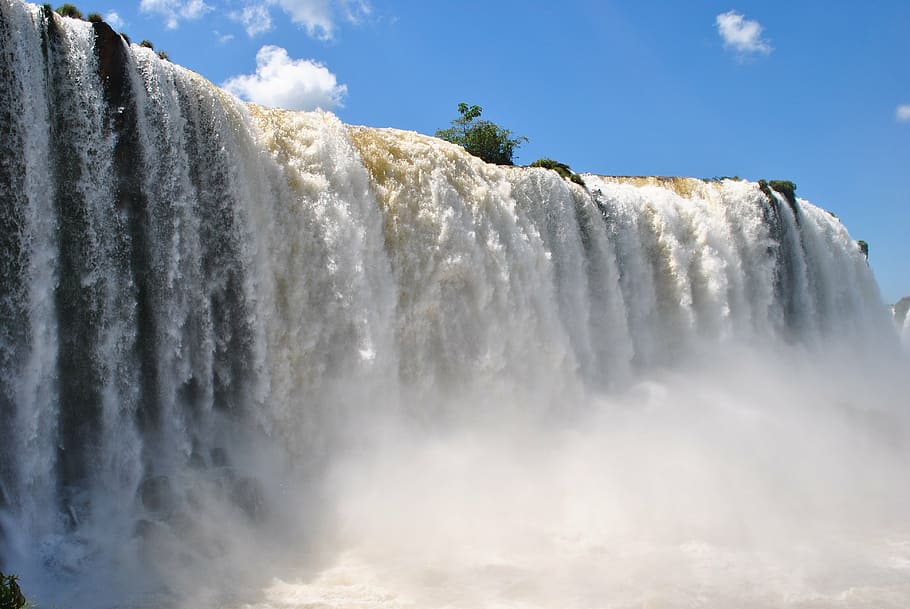 water, falls, daytime, waterfall, cataracts, rio, foz do iguaçu, nature, cold temperature, winter