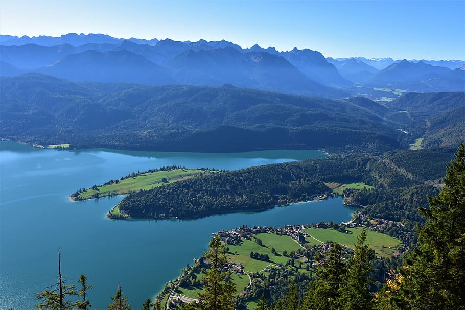 walchensee, lake bavaria, nature, mountains, swim, upper bavaria, landscape, germany, alpine, view