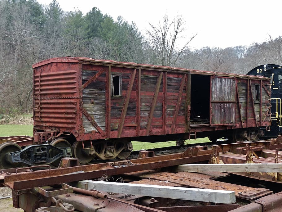 ferrocarril, tren, pistas, Pensilvania, fangoso, arroyo, Maryland, antiguo, vintage, trenes