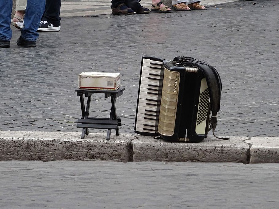 Navona, Piazza, Italy, Europe, Culture, accordion, rome, music, people, musician