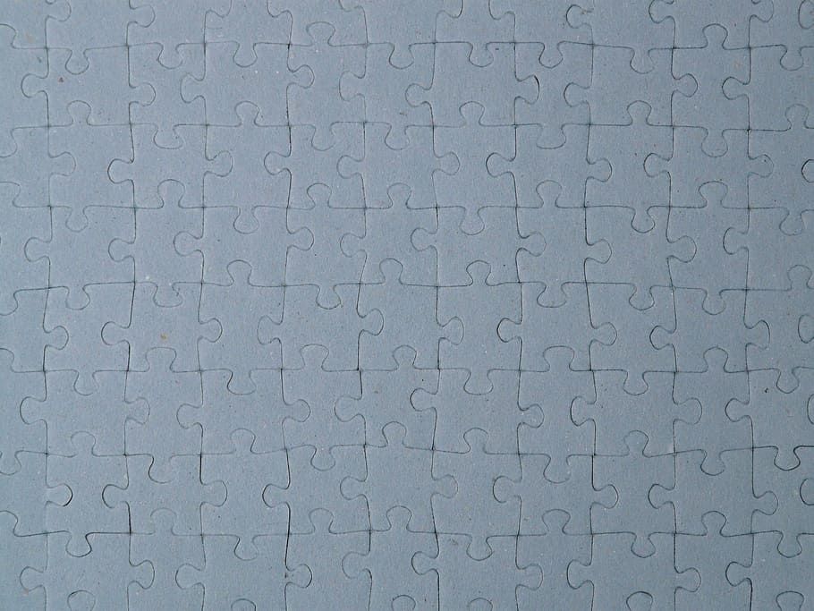 gray jigsaw puzzle, puzzle, pieces of the puzzle, play, grey, pattern, backgrounds, full frame, indoors, close-up