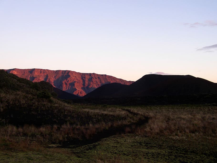 lampu senja, haleakala, nasional, taman, Senja, Cahaya, Taman Nasional Haleakala, Hawaii, foto, bukit