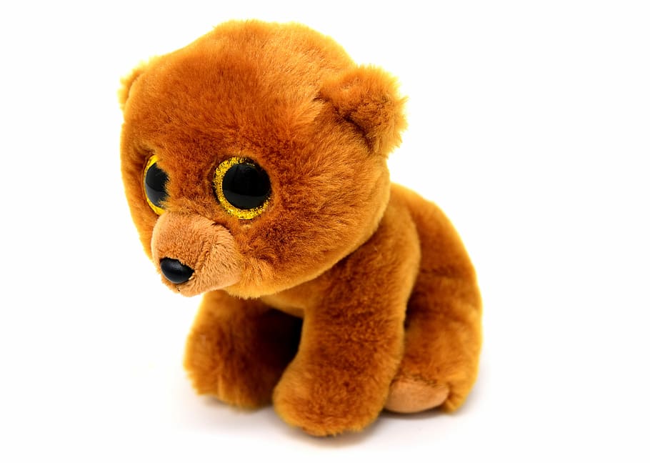 brown, bear, ty beanie boos, teddy bear, glitter eyes, stuffed animal, soft toy, teddy, cute, toy