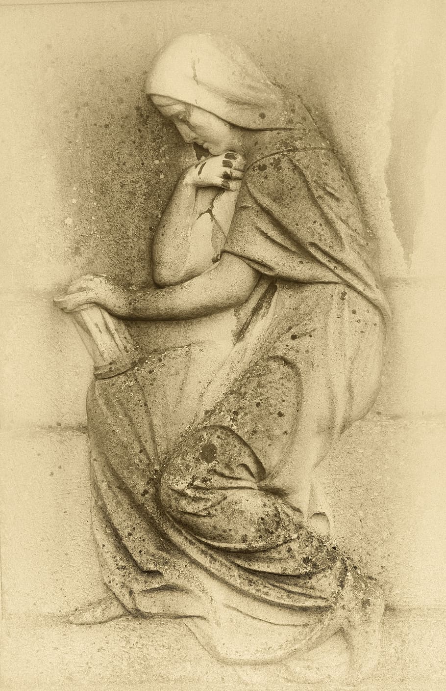 relief, cemetery, grave, ornament, art, tomb, stone, rock carving, memorial, mourning