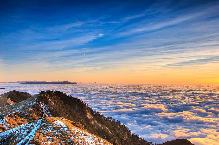 Hehuanshan rocky mountain photograph, sky, cloud - sky, scenics - nature, sunset, beauty in nature, environment, nature, tranquil scene, tranquility