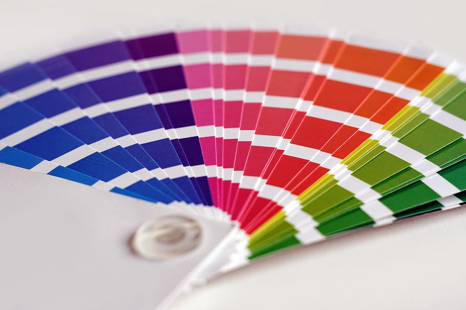 shot, design/printing, design /printing colour guide, Closeup, design, printing, colour, guide, various, art