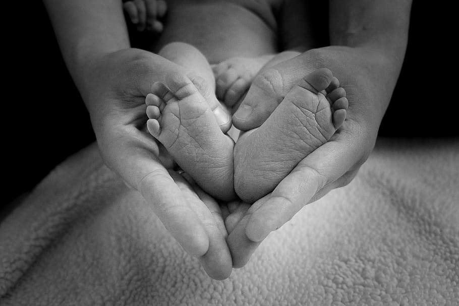 person, holding, baby, feet, baby feet, heart, love, mother, motherhood, toes