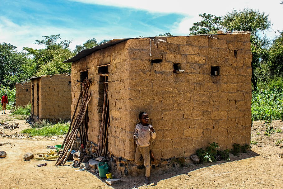 casa de concreto marrom, pobreza, moçambique, pobre, casebre, africano, preto, áfrica, cultura, miséria