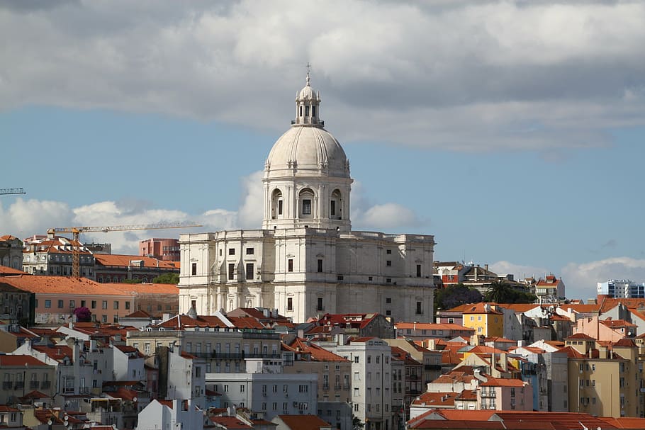 lisbon, church, portugal, lisboa, old town, building, places of interest, architecture, outlook, dome