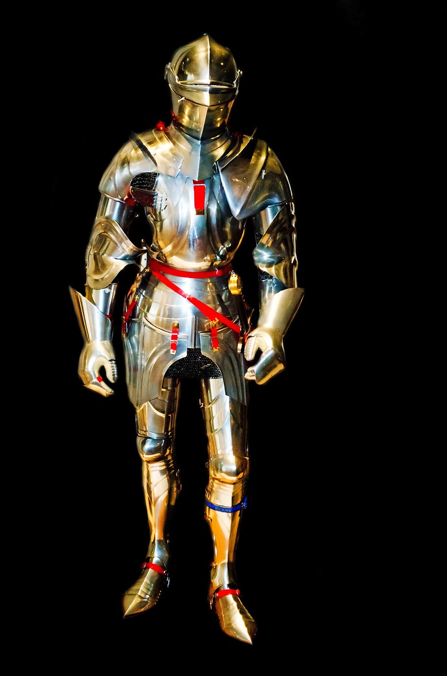 gold gladiator armor, knight, armor, armored, protection, steel, history, old, helmet, museum