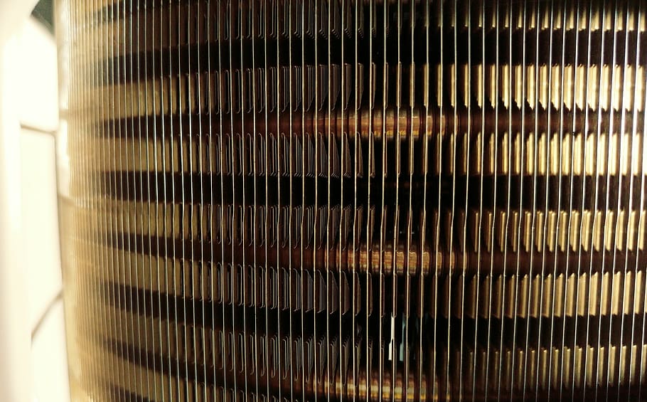radiator, fins, metal, air, heat, industrial, cooling, heater, conditioner, copper